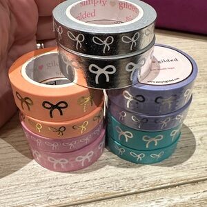Simply Gilded Decorative Washi Tape Set - Silver, Orange, Purple, Pink